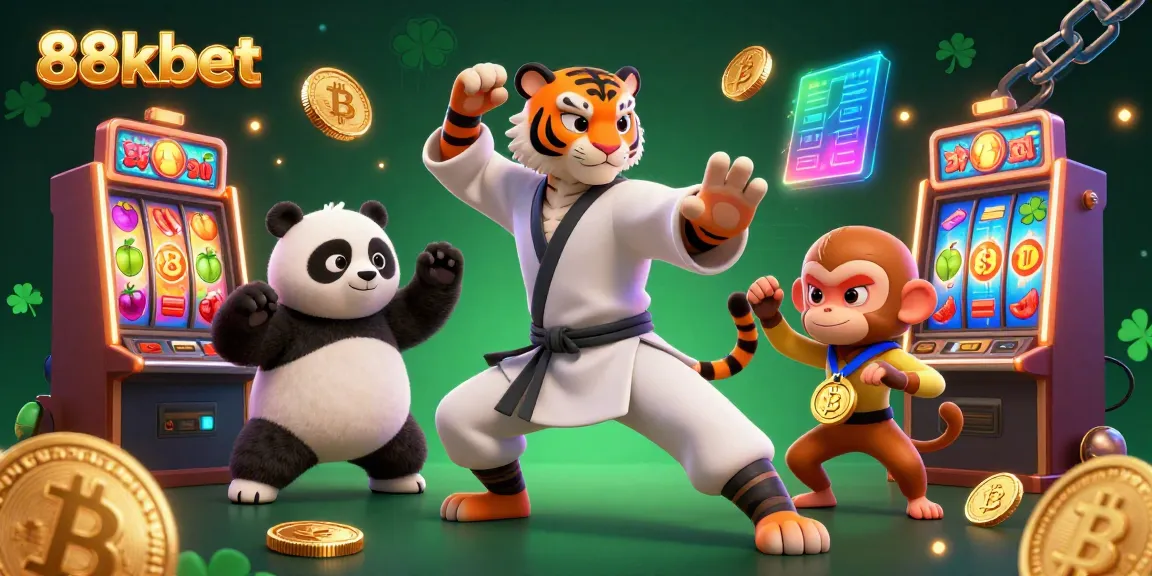Experience the excitement of 88kbet with vibrant slot machines and dynamic characters in action.