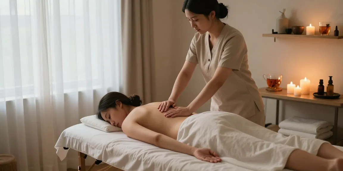 Massage therapy Burlington with therapist providing a relaxing Swedish massage in a tranquil room setting.
